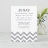 Chevron Wedding Invitations Kaart (Staand voorkant)