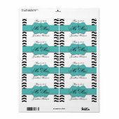 Chevron Wedding Mr en Mrs Waterfles Labels (Full Sheet)