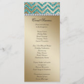 Chevron Wedding Rack Kaarten Sparkle Blauwgroen Go (Voorkant)