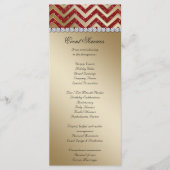 Chevron Wedding Rack Kaarten Sparkle Red Gold (Voorkant)