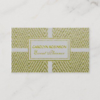 Chevron White en Gold Visitekaartje