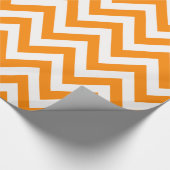 chevron wikkelpapier oranje & wit cadeaupapier (Hoek)