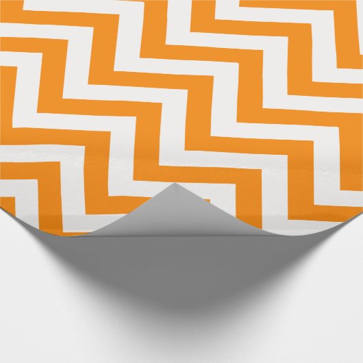 chevron wikkelpapier oranje & wit cadeaupapier (Hoek)