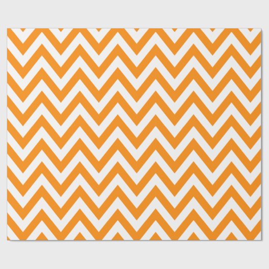 chevron wikkelpapier oranje & wit cadeaupapier (Vlak)