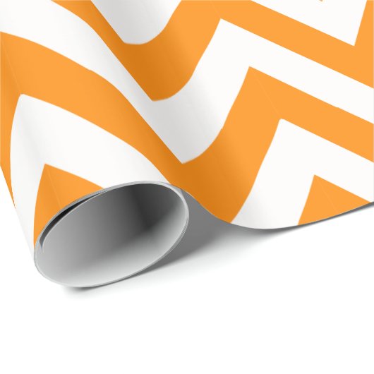 chevron wikkelpapier oranje & wit cadeaupapier (Rol Hoek)