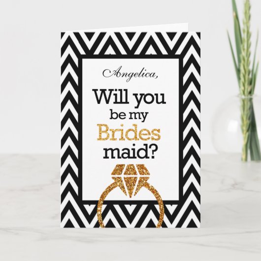 Chevron Will You Be My Bridesmaid Invitation (Voorkant)