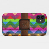 Chevron Wood Brown Leather Kijk uit #4 Case-Mate iPhone Case (Achterkant (horizontaal))