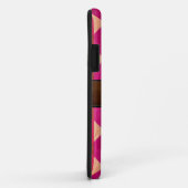 Chevron Wood Brown Leather Kijk uit #4 Case-Mate iPhone Case (Achterkant/rechts)