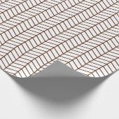 Chevron Wrapping Paper - Bruin op White Cadeaupapier (Hoek)