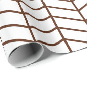Chevron Wrapping Paper - Bruin op White |XL| Cadeaupapier (Rol Hoek)