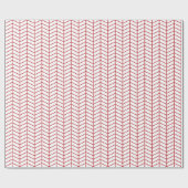 Chevron Wrapping Paper - Donkerrood op wit Cadeaupapier (Vlak)