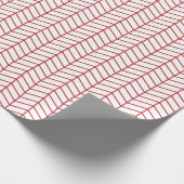 Chevron Wrapping Paper - Donkerrood op wit Cadeaupapier (Hoek)