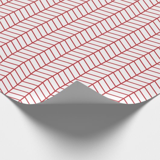 Chevron Wrapping Paper - Donkerrood op wit Cadeaupapier (Hoek)