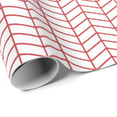 Chevron Wrapping Paper - Donkerrood op wit Cadeaupapier (Rol Hoek)