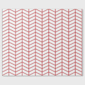 Chevron Wrapping Paper - Donkerrood op wit |XL| Cadeaupapier (Vlak)