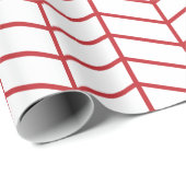 Chevron Wrapping Paper - Donkerrood op wit |XL| Cadeaupapier (Rol Hoek)