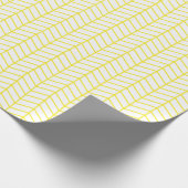 Chevron Wrapping Paper - Geel op wit Cadeaupapier (Hoek)