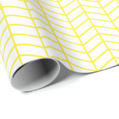 Chevron Wrapping Paper - Geel op wit Cadeaupapier (Rol Hoek)