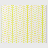 Chevron Wrapping Paper - Geel op wit |XL| Cadeaupapier (Vlak)