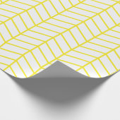 Chevron Wrapping Paper - Geel op wit |XL| Cadeaupapier (Hoek)