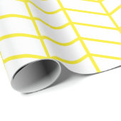 Chevron Wrapping Paper - Geel op wit |XL| Cadeaupapier (Rol Hoek)