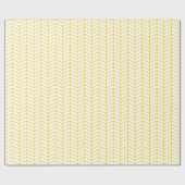 Chevron Wrapping Paper - Golden Yellow op White Cadeaupapier (Vlak)