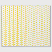 Chevron Wrapping Paper - Golden Yellow op White XL Cadeaupapier (Vlak)