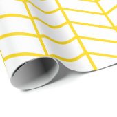 Chevron Wrapping Paper - Golden Yellow op White XL Cadeaupapier (Rol Hoek)