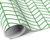 Chevron Wrapping Paper - Green on White Cadeaupapier (Rol Hoek)