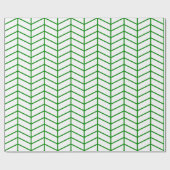 Chevron Wrapping Paper - Green on White |XL| Cadeaupapier (Vlak)