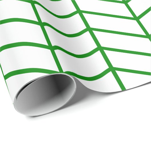 Chevron Wrapping Paper - Green on White |XL| Cadeaupapier (Rol Hoek)