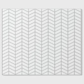 Chevron Wrapping Paper - Grijs op wit |XL| Cadeaupapier (Vlak)