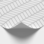 Chevron Wrapping Paper - Grijs op wit |XL| Cadeaupapier (Hoek)