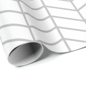 Chevron Wrapping Paper - Grijs op wit |XL| Cadeaupapier (Rol Hoek)