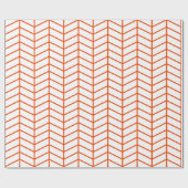 Chevron Wrapping Paper - Helder Sinaasappel op Whi Cadeaupapier (Vlak)