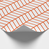 Chevron Wrapping Paper - Helder Sinaasappel op Whi Cadeaupapier (Hoek)
