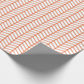 Chevron Wrapping Paper - Helder Sinaasappel op wit Cadeaupapier (Hoek)