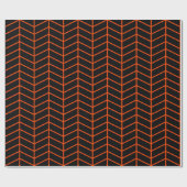 Chevron Wrapping Paper - Helder Sinaasappel op zwa Cadeaupapier (Vlak)