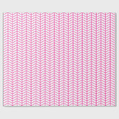 Chevron Wrapping Paper - Hot Pink op wit Cadeaupapier (Vlak)