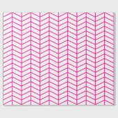 Chevron Wrapping Paper - Hot Pink op wit |XL| Cadeaupapier (Vlak)