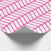 Chevron Wrapping Paper - Hot Pink op wit |XL| Cadeaupapier (Hoek)
