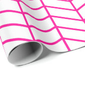 Chevron Wrapping Paper - Hot Pink op wit |XL| Cadeaupapier (Rol Hoek)