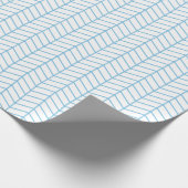 Chevron Wrapping Paper - Light Blue op White Cadeaupapier (Hoek)