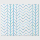 Chevron Wrapping Paper - Light Blue op White |XL| Cadeaupapier (Vlak)