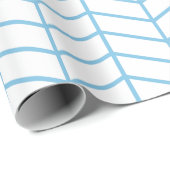 Chevron Wrapping Paper - Light Blue op White |XL| Cadeaupapier (Rol Hoek)