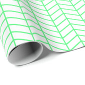 Chevron Wrapping Paper - Light Green on White Cadeaupapier (Rol Hoek)