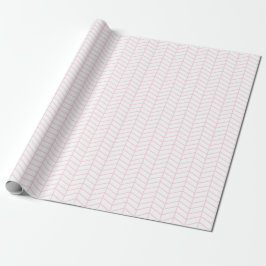 Chevron Wrapping Paper - Light Roze op White Cadeaupapier