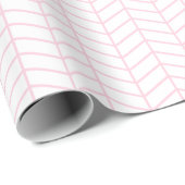 Chevron Wrapping Paper - Light Roze op White Cadeaupapier (Rol Hoek)
