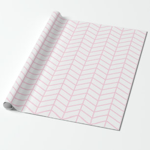 Chevron Wrapping Paper - Light Roze op White  XL  Cadeaupapier