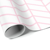 Chevron Wrapping Paper - Light Roze op White |XL| Cadeaupapier (Rol Hoek)